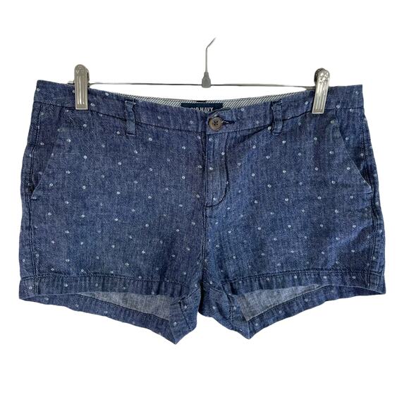 OLD NAVY Women's Linen Blend Everyday Shorts Polka Dot Size 8 Summer Lightweight - Picture 1 of 6